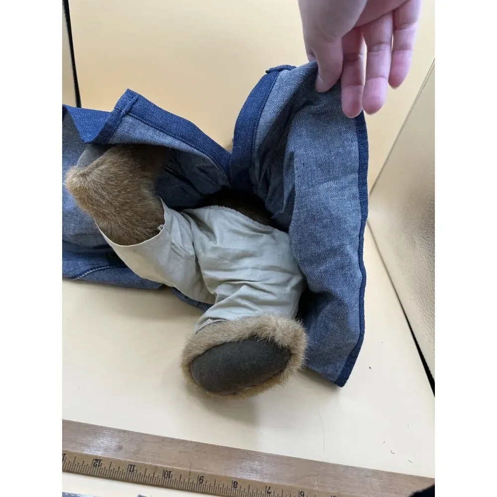 Boyds Bears Bearwear Plush Teddy Bear Knit Sweater Denim Skirt Bow 13”